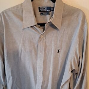 Polo Ralph Lauren Andrew Dress Shirt Button Up 16.5 32/33 Grayish Blue
